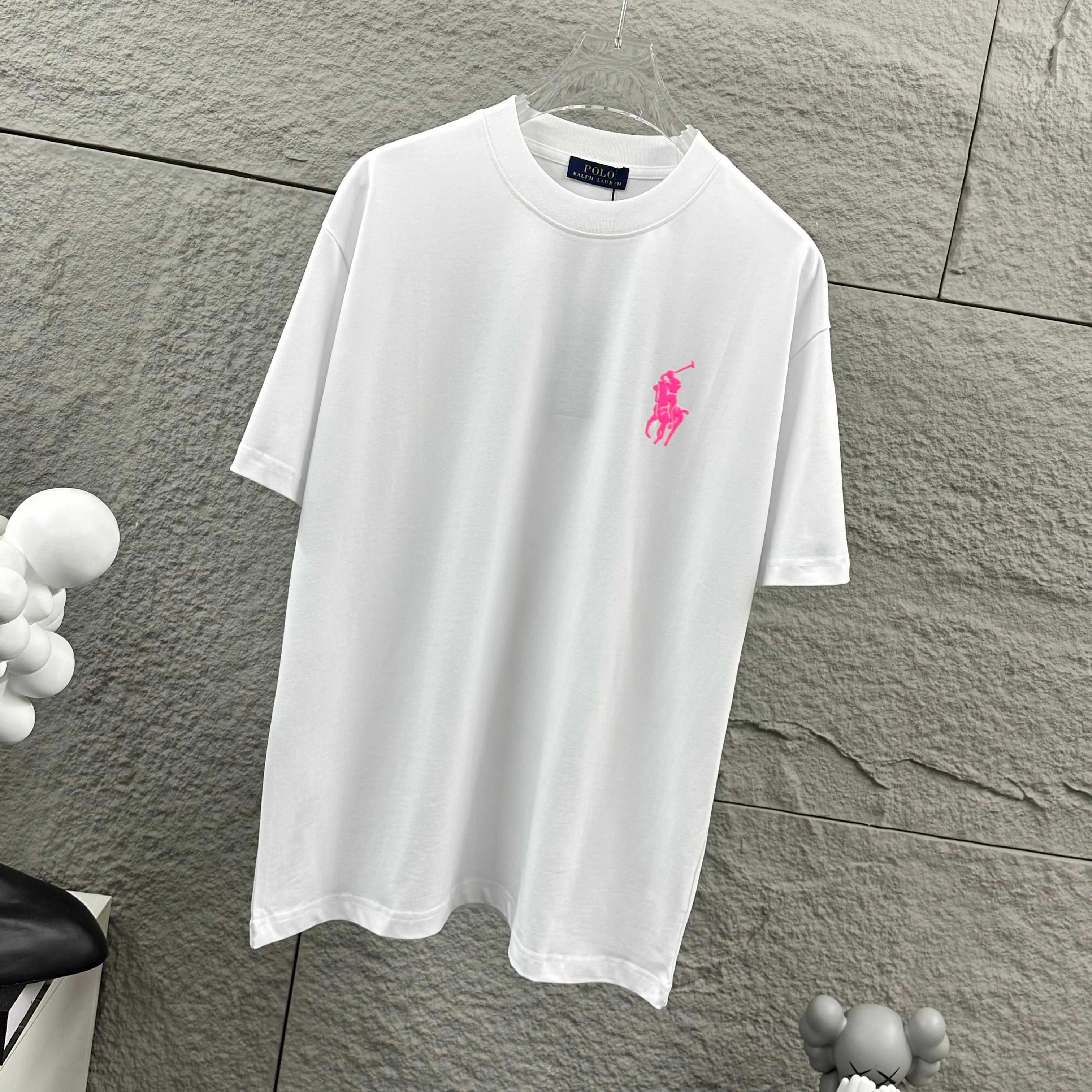 P160 Polo*Ralph*Lauren* new spring and summer short-sleeved T-shirt, classic three-dimensional thick plate silicone technology + foaming technology, customized double yarn plain cotton fabric, same style for men and women Color: black white Size: S (90-130 catties) M (120-150 catties) L (140-165 catties) XL (160-180 catties) XXL (180-210 catties)